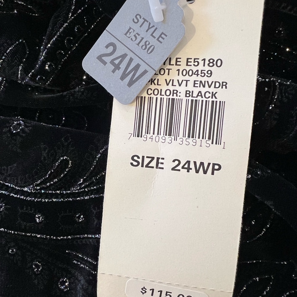 S L Fashions Black Velvet Party Dress Sparkle Tiered Womens 24 Petite Cocktail - Picture 10 of 10